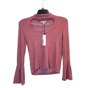 Haunte Monde Mauve Chest Cut Out Bell Sleeved Knit Top Size S